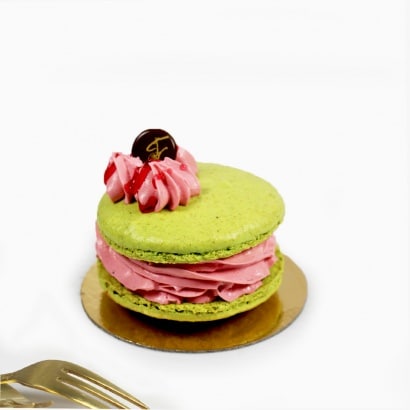 Macaron pistache framboise